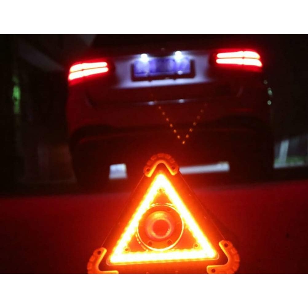 Multifunkciós Elakadásjelző Háromszög, LED Zseblámpa, Vízálló IP65, 800 Lm, 2 X AA, Telefontöltési Funkció, USB és Micro USB, Cob 33