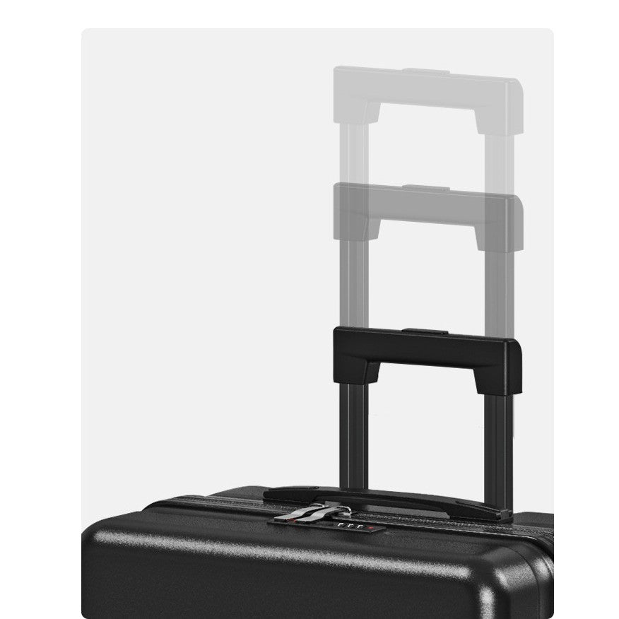 Troler de Calatorie, Vivimall, 56 x 35 x 22 cm, 4 Roti, Maner Reglabil, din ABS, cu Fermoar, Blocare cu Cod, Impermeabil, Model Astronaut, Negru - vivimall.ro