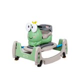 Mașinuță balansor Cal Scooter verde pentru copii 1-3 ani, vedere frontală, dimensiuni 84x80x58 cm