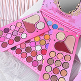 Trusa de Machiaj, KEVIN & COCO, Princess Palette. Fard de Pleoape, Iluminator, Corector, Ruj, 79 culori, 19.7 x 20 x 2 cm - vivimall.ro