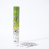 Tun Confetti, Vivimall, Model Mingi de Fotbal, 40 cm, Ambalaj din Carton, Eliberare prin Rasucire, Alb Negru - vivimall.ro