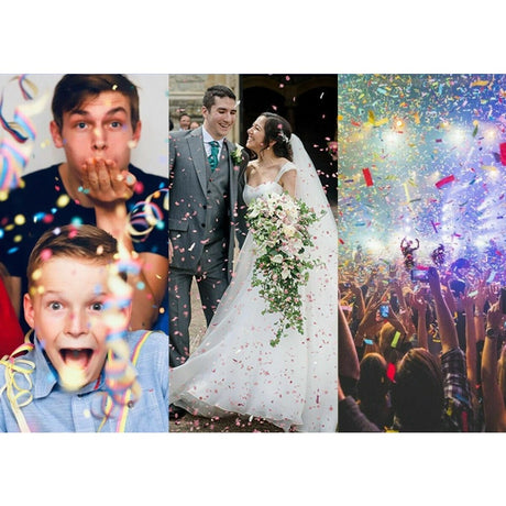 Tub de Confetti, Vivimall, Party Popper, 20x5 cm, Confetii Panglici din Plastic, Multicolor - vivimall.ro