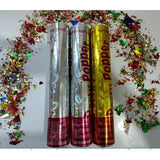 Tub de Confetti, Vivimall, Party Popper, 60x5 cm, Confetii Asortate din Aluminiu, Multicolor - vivimall.ro