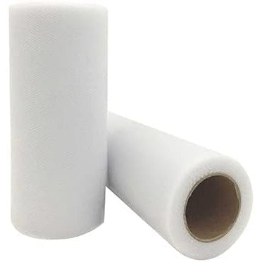 Tul Decorativ, Vivimall, 15 cm Latime, 22 cm Lungime, din Poliester, Alb - vivimall.ro