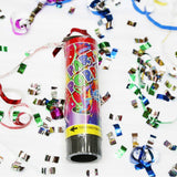 Tun de Confetti, Vivimall, Party Popper 15 cm, Model Panglici din Folie, Multicolor - vivimall.ro