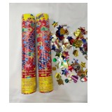 Tun de Confetti, Vivimall, Party Popper, 60x5 cm, Model Stelute, Inimioare, Paiete, Lucioase, 3 cm Diametru, Multicolor - vivimall.ro
