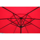 Umbrela rotunda de soare Vivimall pentru terasa, diametru 2.70 m, manivela, rosu - vivimall.ro