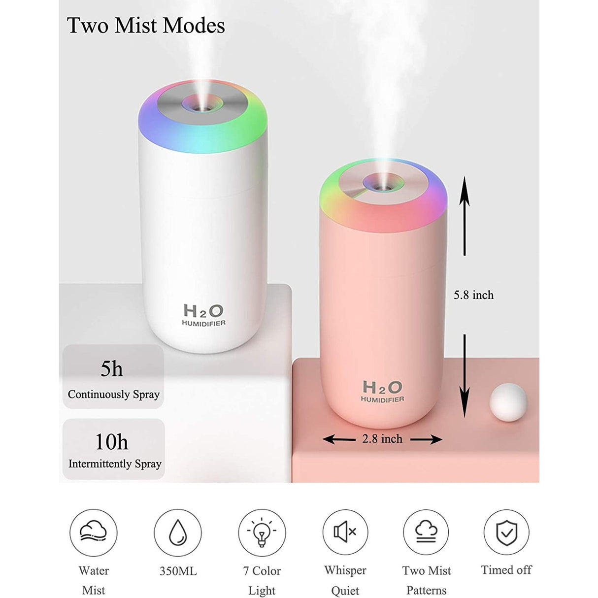 Umidificator H2O Cu Aromaterapie LED | H2Omnia - vivimall.ro