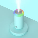 Umidificator, H2O, cu Difuzor de Aroma, Lumina de Noapte LED in 7 Culori, Zgomot Redus, 14.7x7.2cm, 350mL, Culoare Albastra - vivimall.ro