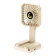 Ventilator portabil bej 3-în-1 de gât și birou din ABS, vedere frontală, 14x7 cm
