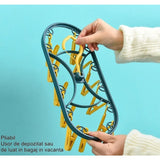 Uscator de Rufe Suspendat Vivimall, cu 12 Carlige, Rotire 360 Grade, Protectie Vant, Mateiral Plastic, Usor de Depozitat, Multifunctional, 30 x 12.5 cm, Albastru/Galben - vivimall.ro
