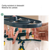 Uscator de Rufe Suspendat Vivimall, cu 12 Carlige, Rotire 360 Grade, Protectie Vant, Mateiral Plastic, Usor de Depozitat, Multifunctional, 30 x 12.5 cm, Albastru/Roz - vivimall.ro