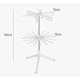 Uscator de Rufe Vertical, Vivimall, 2 Niveluri, Pliabil, din ABS+PP+Otel Inoxidabil, Rotire 360 Grade, 130 x 75 cm, Alb - vivimall.ro