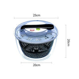 Uscator Manual pentru Salata si Verdeturi, Vivimall, Plastic, 20x20x25 cm, Capacitate 5L, Negru - vivimall.ro