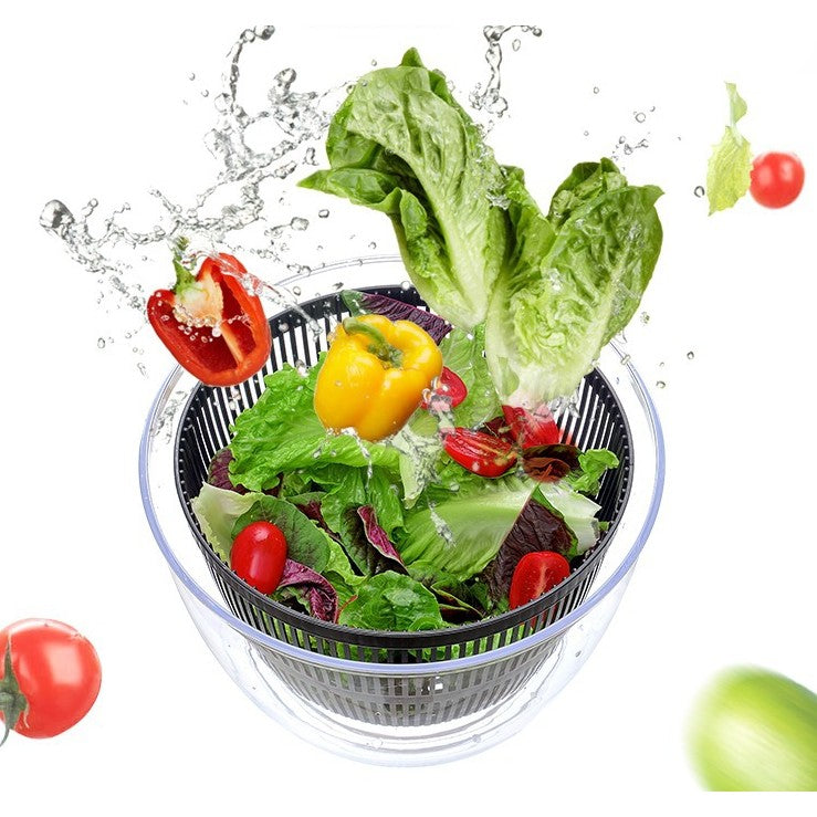 Uscator Manual pentru Salata si Verdeturi, Vivimall, Plastic, 20x20x25 cm, Capacitate 5L, Negru - vivimall.ro