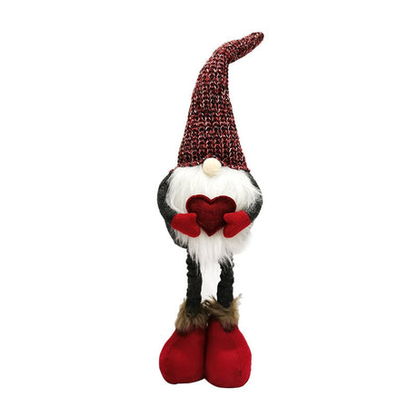 Figurina Decorativa, Pentru Craciun, Spiridus, Omul Padurii Indragostit, Picioare Telescopice, Inaltime Reglabila 42 - 52 Cm - vivimall.ro