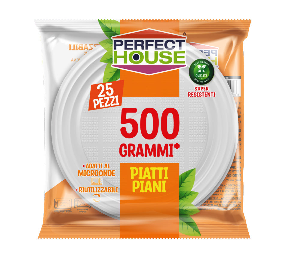 Perfect House - Piatti Riutilizzabili Colorati - 20 pz - Practicitate la Masa