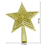 Varf decorativ de brad, Auriu, in forma de Stea, design de stele, din Plastic, 15 cm x 18 cm, Interior/Exterior, Vivimall - vivimall.ro
