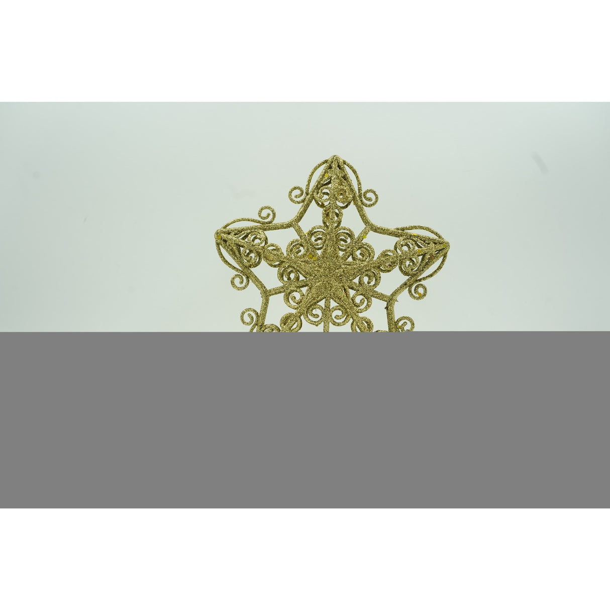 Varf decorativ de brad, Auriu, in forma de Stea, design forjat, din Plastic/Metal, 14.5 cm x 20 cm, Interior/Exterior, Vivimall - vivimall.ro