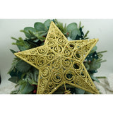Varf decorativ de brad, Auriu, in forma de Stea, design spiralat, din Plastic/Metal, 29 cm x 38 cm, Interior/Exterior, Vivimall - vivimall.ro