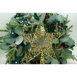 Varf decorativ de brad, Auriu, in forma de Stea, infasurata, din Plastic/Metal, 20 cm x 28 cm, Interior/Exterior, Vivimall - vivimall.ro