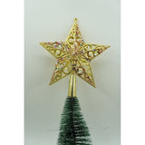 Varf decorativ de brad, Auriu/ Roz, in forma de Stea, design spiralat, din Plastic, 19 cm x 21 cm, Interior/Exterior, Vivimall - vivimall.ro