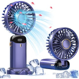 Ventilator Ultra Portabil Cu Aromaterapie, 3 In 1, De Mana, De Birou, De Gat, 5 Trepte De Viteza, Incarcare Usb, Autonomie 12H, Pliabil, Cu Ecran Lcd - vivimall.ro