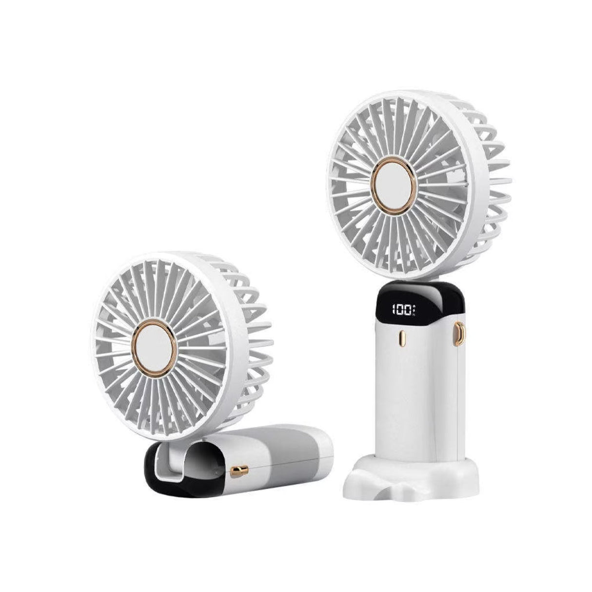 Ventilator Ultra Portabil Cu Aromaterapie, 3 In 1, De Mana, De Birou, De Gat, 5 Trepte De Viteza, Incarcare Usb, Autonomie 12H, Pliabil, Cu Ecran Lcd - vivimall.ro
