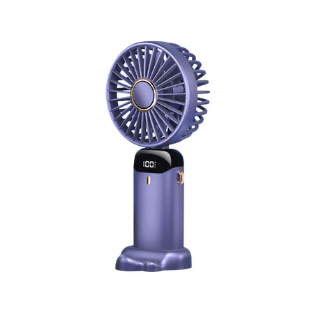 Ventilator Ultra Portabil Cu Aromaterapie, 3 In 1, De Mana, De Birou, De Gat, 5 Trepte De Viteza, Incarcare Usb, Autonomie 12H, Pliabil, Cu Ecran Lcd - vivimall.ro