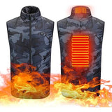 Vesta cu Incalzire, Flippy, Unisex, 2 Zone de Incalzire, Umplutura Bumbac, 3 Trepte de Temperatura, Incarcare USB, Albastru, 45 - 50 kg, Marime M - vivimall.ro