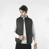 Vesta Inteligenta Incalzita, Vivimall, Unisex, 2 Zone de Incalzire, Umplutura Bumbac, 3 Trepte de Temperatura, Incarcare USB, Negru, 45 - 50 kg, Marime M - vivimall.ro