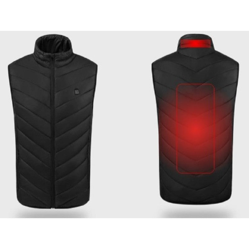 Vesta Inteligenta Incalzita, Vivimall, Unisex, 2 Zone de Incalzire, Umplutura Bumbac, 3 Trepte de Temperatura, Incarcare USB, Negru, 65 - 75 kg, Marime XXL - vivimall.ro