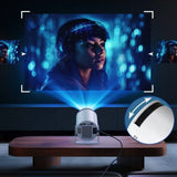 Video Proiector Portabil cilindric HY300PRO+, Vivimall, Inteligent, ULTRA HD 1920 x 1080, Wireless, Compatibil cu Android/iOS, 18 x 11 x 6 cm, Alb - vivimall.ro