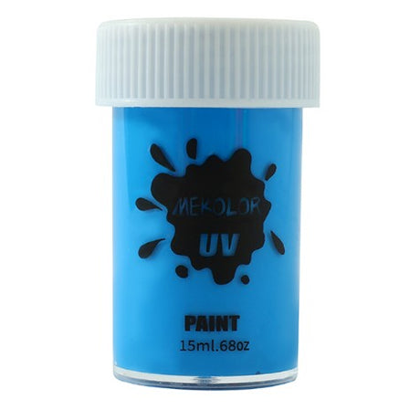 Vopsea albastră fosforescent UV pentru față și corp Vivimall, tub 15 ml, vedere frontală