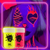Vopsea pentru Fata si Corp, Vivimall, cu Pigment Fosforescent UV, 15 ml, Roz - vivimall.ro