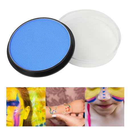 Vopsea pentru Fata si Corp, Vivimall, cu Pigment Fosforescent, 30 g, Activare cu Apa, Albastru - vivimall.ro