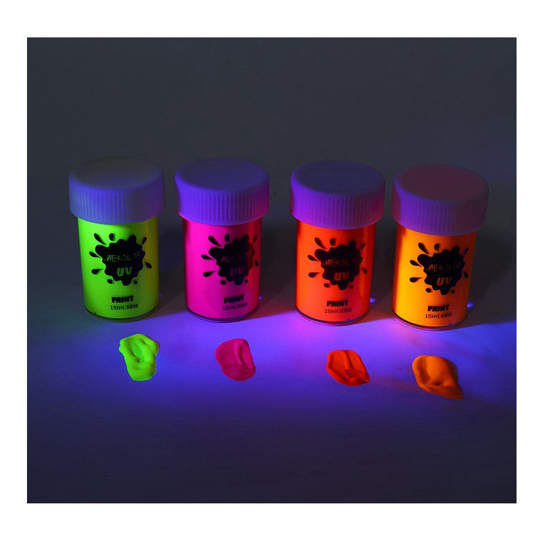 Vopsea pentru Fata si Corp, Vivimall, cu Pigment Fosforescent UV, 15 ml, Galben - vivimall.ro