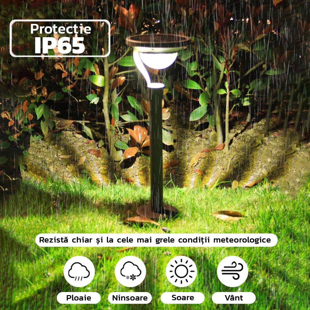 Lampa Solara Led Cu 2 Moduri De Fixare, Ip65, Material Abs, Baterie 4.5 V, 200 Mah, 450 Lumeni, 42.5 X 15 Cm, Alb Cald - vivimall.ro