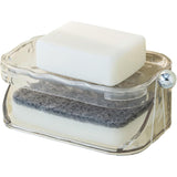 Savoniera Dubla, Flippy, 2 Straturi, Instalare fara Perforare, Agatatoare Burete, 13.5 x 8.5 x 6 cm, Transparent