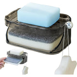 Savoniera Dubla, Flippy, 2 Straturi, Instalare fara Perforare, Agatatoare Burete, 13.5 x 8.5 x 6 cm, Gri