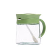 Recipient Condimente, Vivimall, din Stilca, 180 ml, cu Maner si Lingurita, 11.3 x 8.2 cm, Capac Ondulat, Verde - vivimall.ro