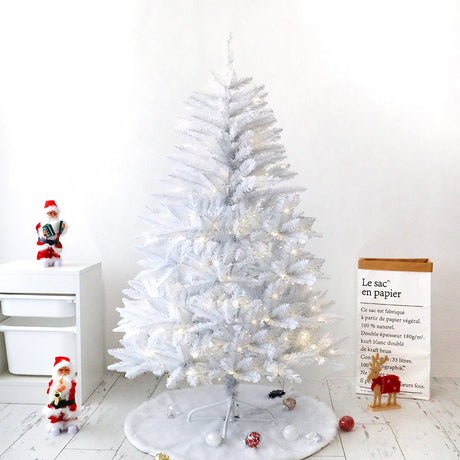 Brad de Craciun artificial cu suport inclus Vivimall, 120 cm, 240 ramuri/varfuri, material plastic, suport clasic, fara iluminare, utilizat pentru interior/exterior, alb - vivimall.ro