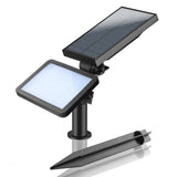 Lampa solara pentru terasa/gradina 48 de LED-uri Vivimall, cu 2 moduri de fixare, senzor de lumina, IP44, material ABS, 5W, 80 lm, 26.5 cm x 14 cm, Alb Rece - vivimall.ro