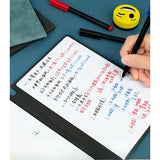 Set Agenda A5 Reutilizabila cu Pagini Tip Tabla, Agenda Pagini Albe cu Stergere Uscata, 3 Markere, 1 Burete și 1 Laveta de sters, Portabila, 24 x 16.5 cm, Coperta Piele, Albastru - vivimall.ro