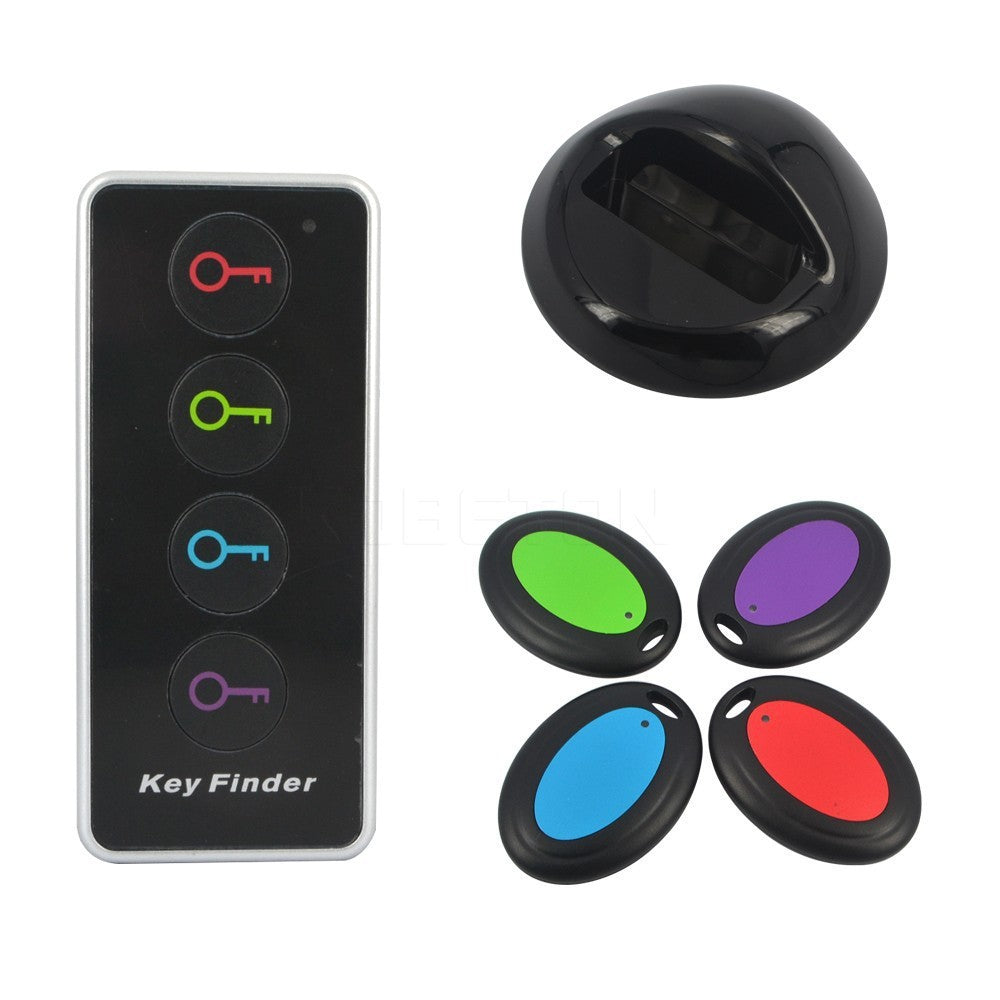 Set complet dispozitiv anti-pierdere Vivimall: 4 receptoare multicolor și telecomandă, conținut cutie