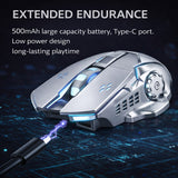 Mouse Gaming Wireless, Flippy, Bluetooth, 2.4GHz, 3600dpi, Reincarcabil, 3,4 x 7,7 cm, Gri - vivimall.ro