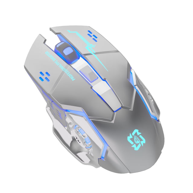 Mouse Gaming Wireless, Flippy, Bluetooth, 2.4GHz, 3600dpi, Reincarcabil, 3,4 x 7,7 cm, Gri - vivimall.ro