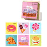 Puzzle din Lemn, Vivimall, 9 Cuburi, 6 Fete, 4-6 Ani, 11 x 11 x 3.2 cm, Model Dulciuri, Multicolor - vivimall.ro