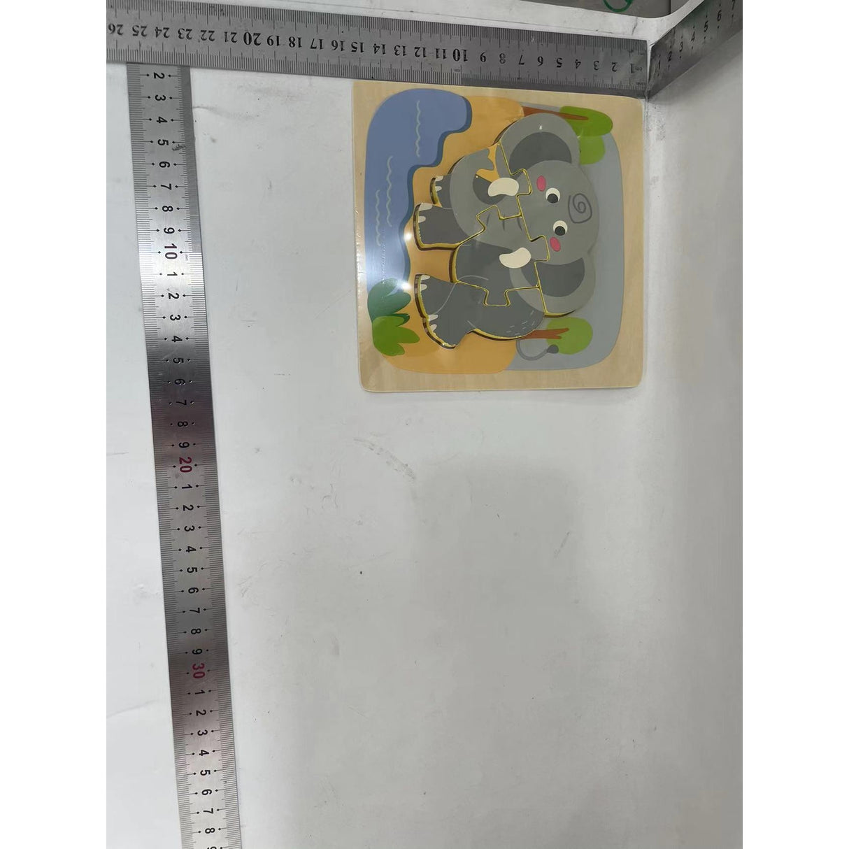 Puzzle Montessori din Lemn pentru Copii, Vivimall, 3D, 0-3 Ani, Model Elefant, Educativ, Intuitiv, Creativ, 4 Piese, 15x15x0.5 cm, Multicolor - vivimall.ro