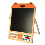 Tablă magnetică Flippy pliabilă deschisă, accesorii incluse: cretă, marker, litere și cifre magnetice